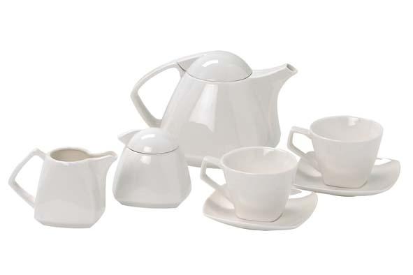 Madrid Tea set 9-pieces, teapot + milk + sugar + 2 x cups ' saucers